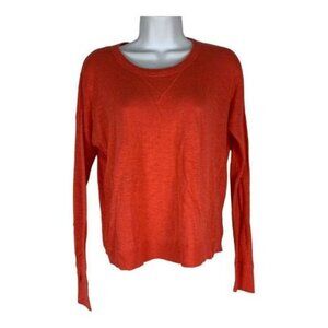 So Womens Orange Lightweight Knit Pullover Sweater Size S Cotton/Acrylic